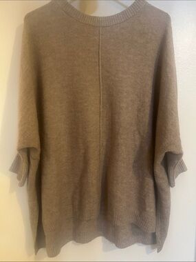 LOFT Neutral Taupe Crewneck Sweater